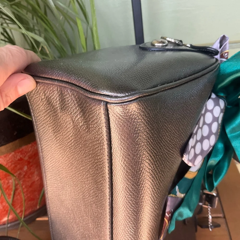 Coach Metallic Gray Boston Style Satchel Doctor Bag F56125 EUC - Picture 7 of 15